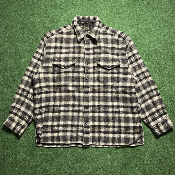 Vintage Eddie Bauer Men’s Legend North Cascade Shirt Jacket Large Black/Gray - Picture 1 of 4
